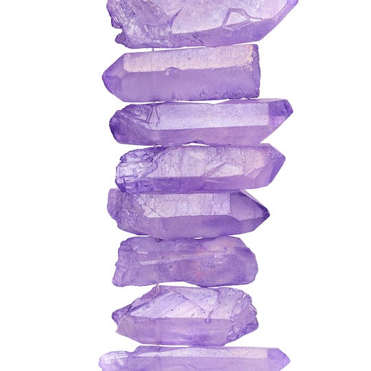 12 Pack: Lavender Aurora Borealis Crystal Stick Beads by Bead Landing™